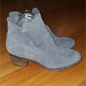 Carlos Gray suede leather booties